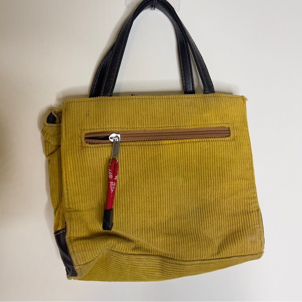 Vtg Y2K MUDD Corduroy Mini Bag Purse Yellow Classic Phone Case Pouch - Picture 6 of 16